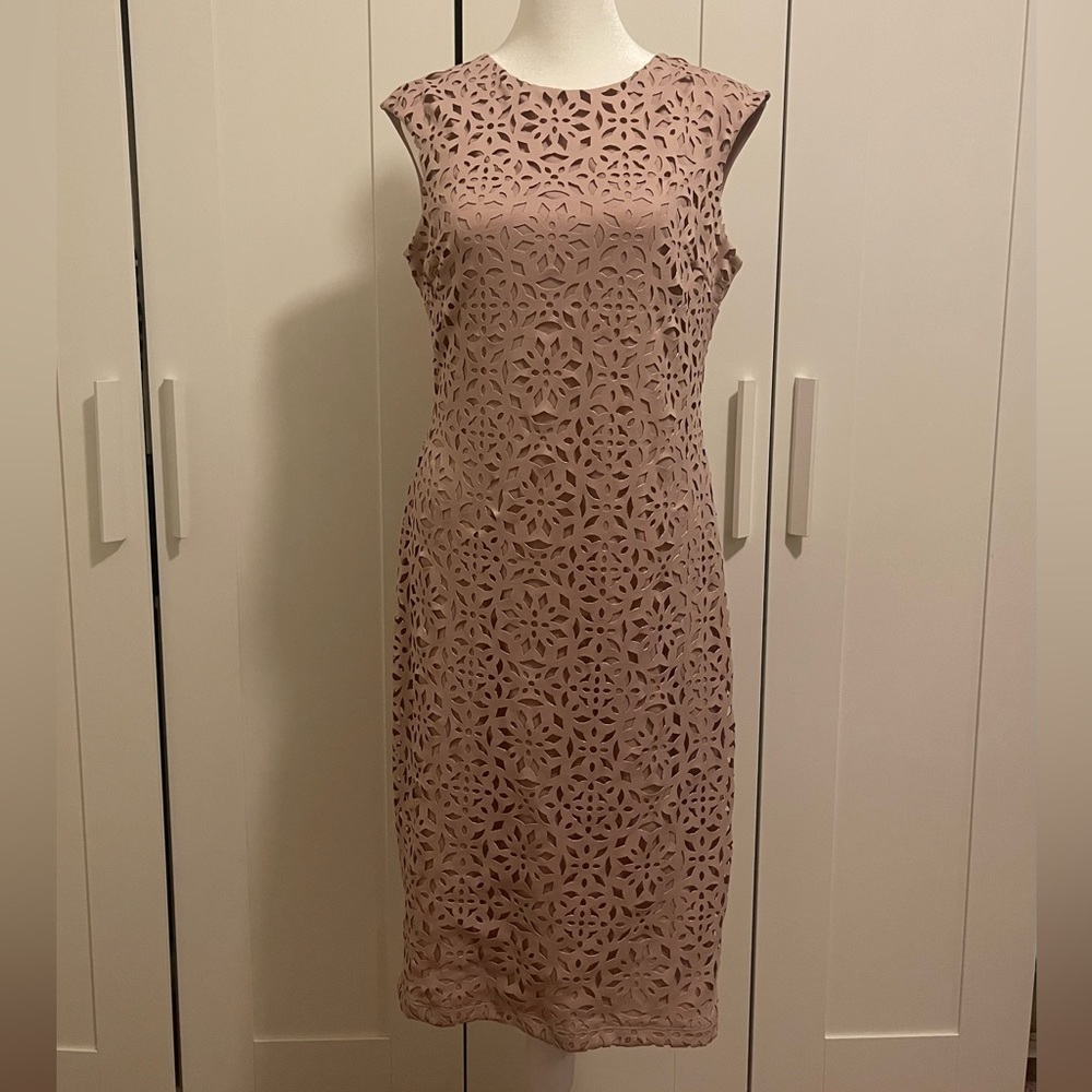 Enfocus Studio Mauve Cut Out Glitter Lined Dress
